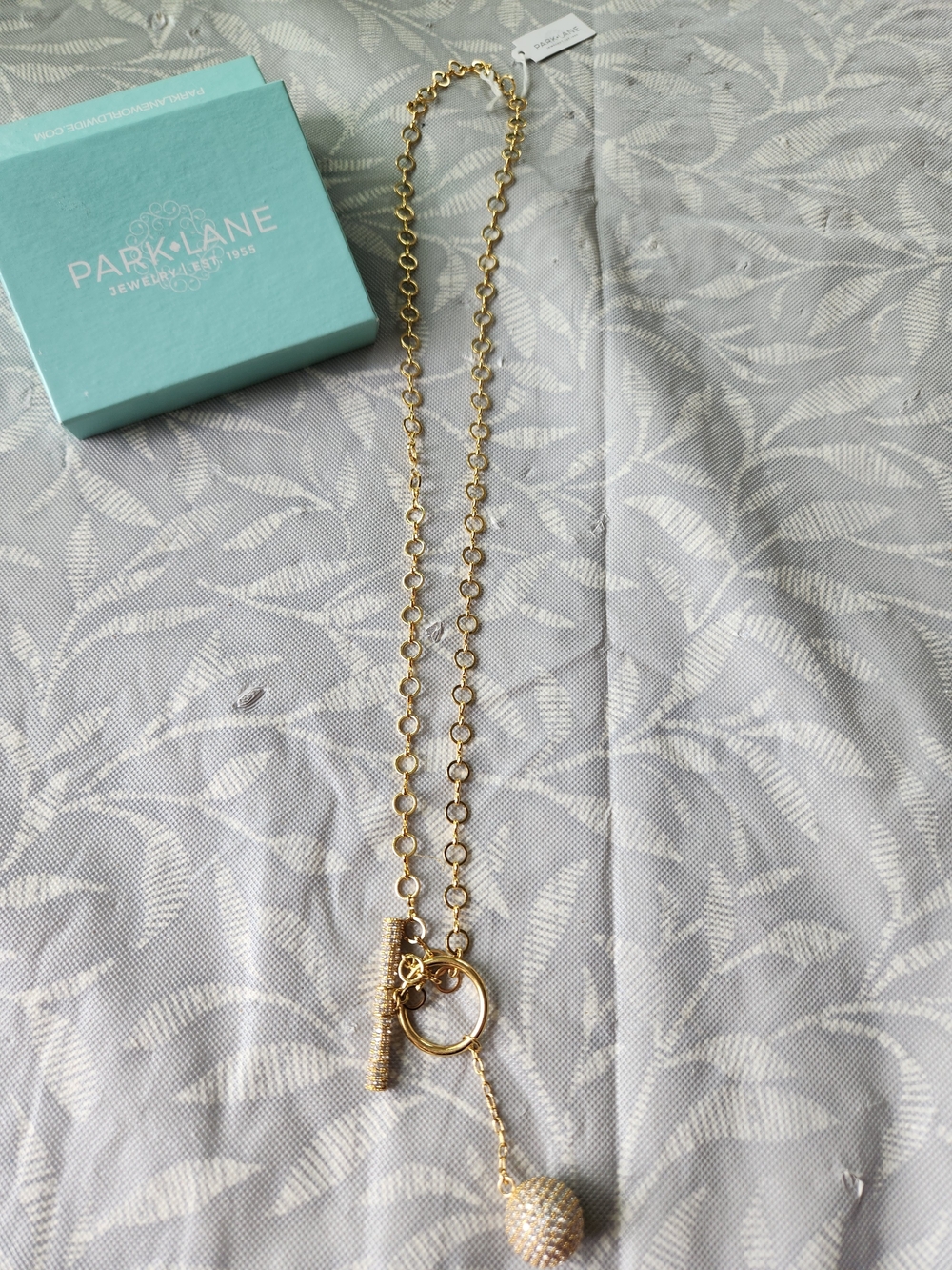 Park Lane logan Gold-Tone Long Necklace with Pave Ball and Toggle